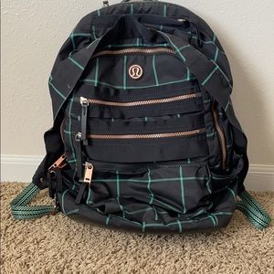 Navy + Rose Gold Lululemon backpack